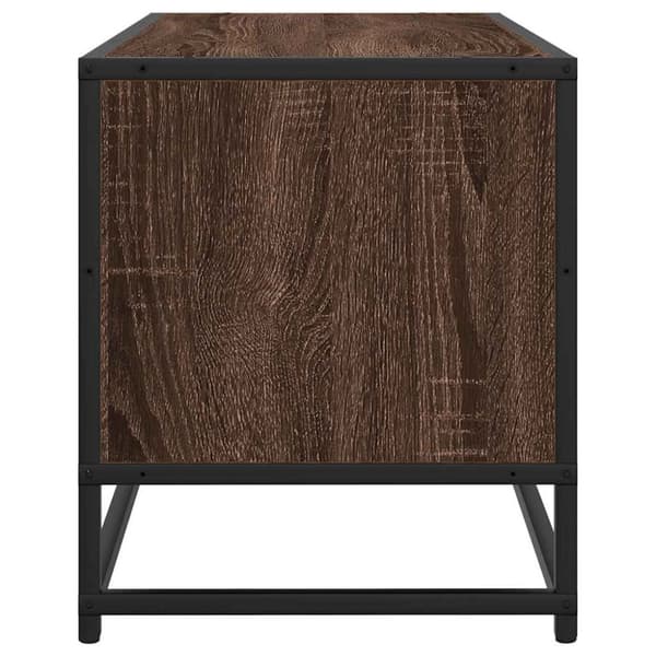 Tv-bänk brun ek 80x34,5x40 cm konstruerat trä och metall