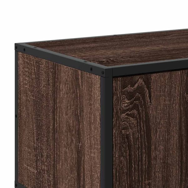 Tv-bänk brun ek 80x34,5x40 cm konstruerat trä och metall