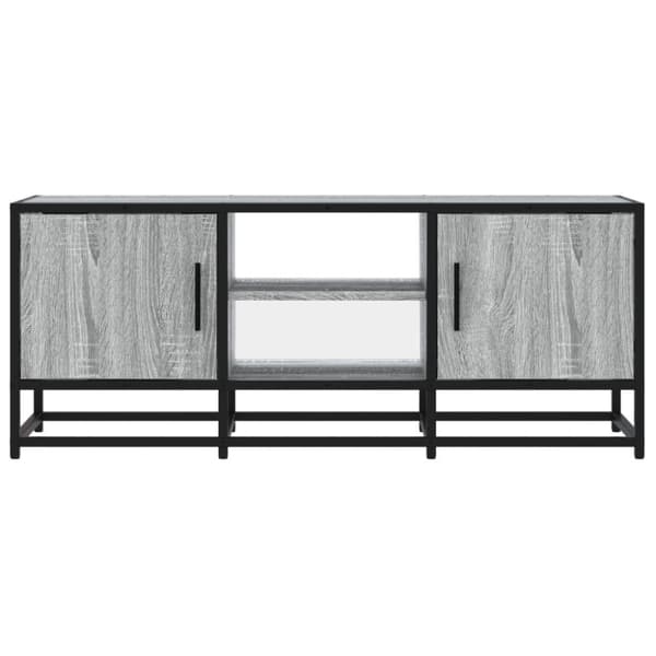 TV-taso harmaa Sonoma 100x35x41 cm tekninen puu ja metalli