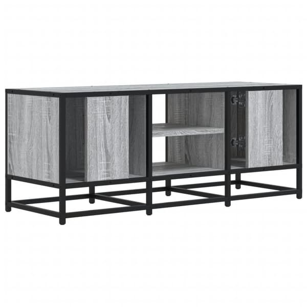 TV-taso harmaa Sonoma 100x35x41 cm tekninen puu ja metalli