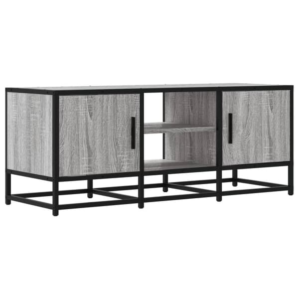 TV-taso harmaa Sonoma 100x35x41 cm tekninen puu ja metalli
