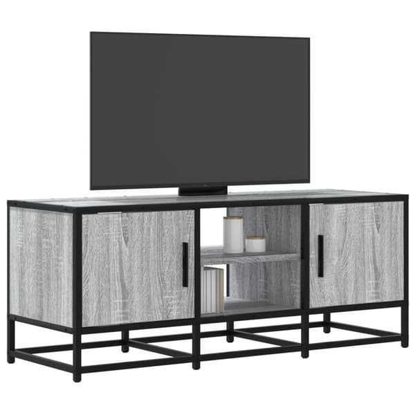 TV-taso harmaa Sonoma 100x35x41 cm tekninen puu ja metalli
