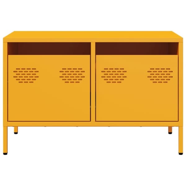tv-bord 68x39x43,5 cm koldvalset stål sennepsgul