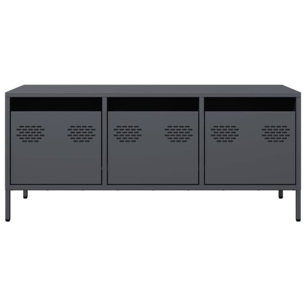 Tv-bänk antracit 101,5x39x43,5 cm kallvalsat stål