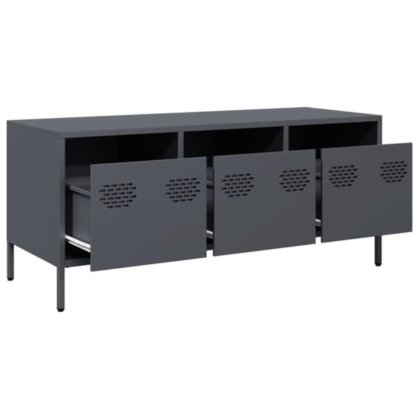 Tv-bänk antracit 101,5x39x43,5 cm kallvalsat stål
