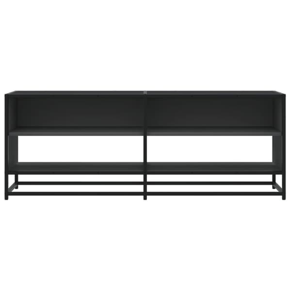 Tv-bänk svart 120,5x40x46 cm konstruerat trä och metall