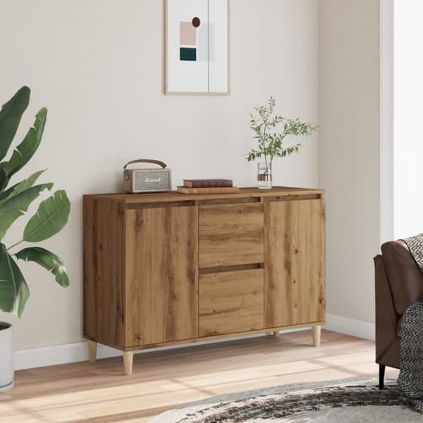 skænk 102x35x70 cm konstrueret træ kunsteg