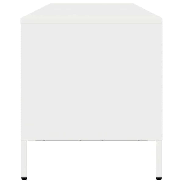 tv-bord 135x39x43,5 cm koldvalset stål hvid