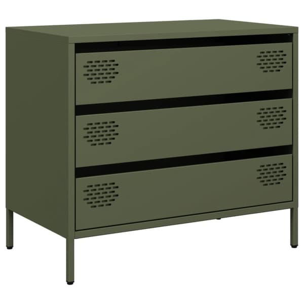 -kaappi oliivi 68x39x58,5 cm kylmävalssattua terästä