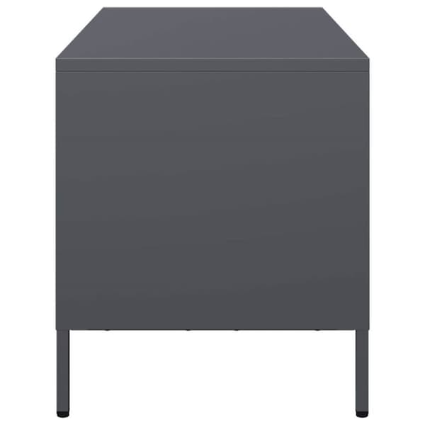 Tv-bänk antracit 101,5x39x43,5 cm kallvalsat stål