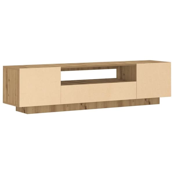 TV-bänk med LED-lampor artisan ek 160x35x40 cm konstruerat trä