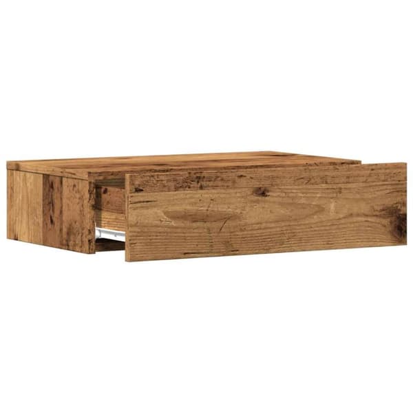 tv-bord med LED-lys 60x35x15,5 cm antikt træ