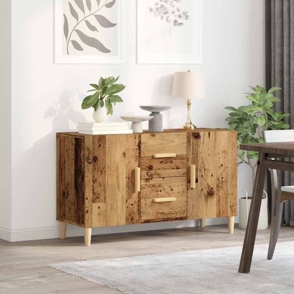 skænk 100x36x60 cm konstrueret træ gammelt træ-look
