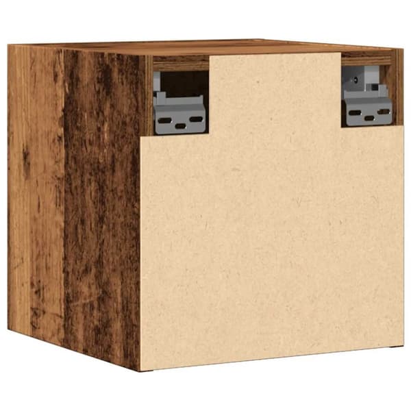 Väggmonterade tv-skåp 2 st åldrat trä 30,5x30x30 cm