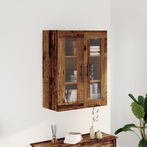 skænk 69,5x34x90 cm konstrueret træ antikt trælook