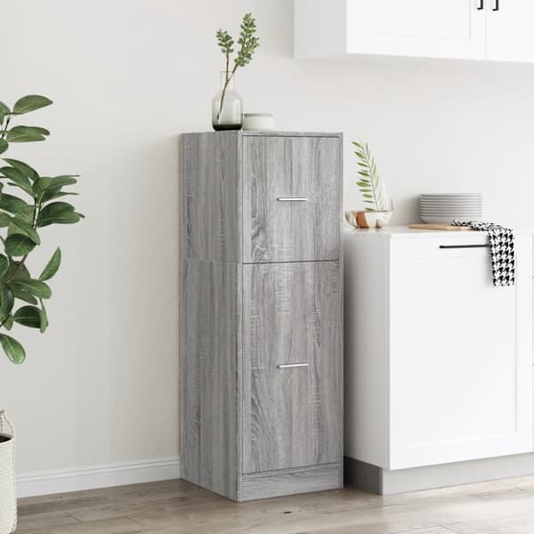 udtræksskab 40x41x118 cm konstrueret træ grå sonoma-eg