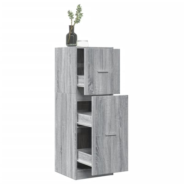 udtræksskab 40x41x118 cm konstrueret træ grå sonoma-eg