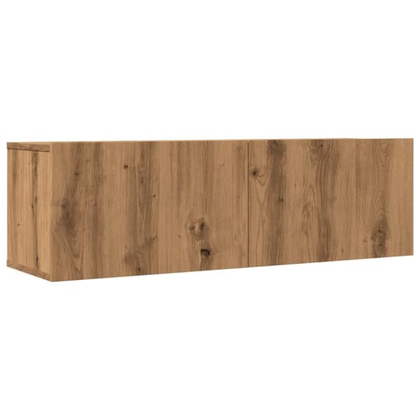 væghængte tv-borde 2 stk. 100x30x30 cm egetræsfarve