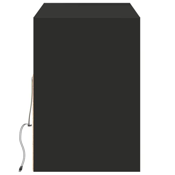 Väggmonterad tv-bänk LEDs svart 130x31x45 cm