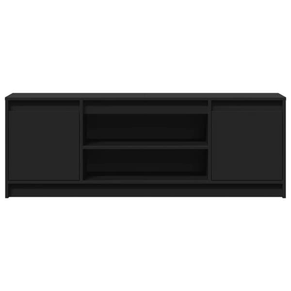 tv-bord med LED-lys 139,5x34x50 cm konstrueret træ sort
