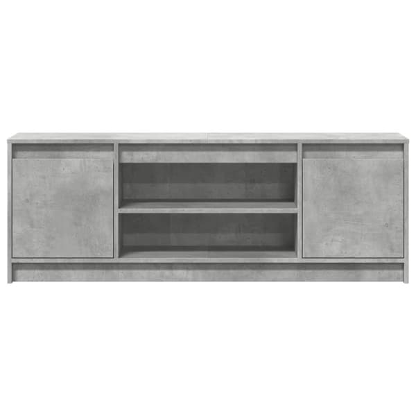 tv-bord med LED-lys 139,5x34x50 cm konstrueret træ betongrå