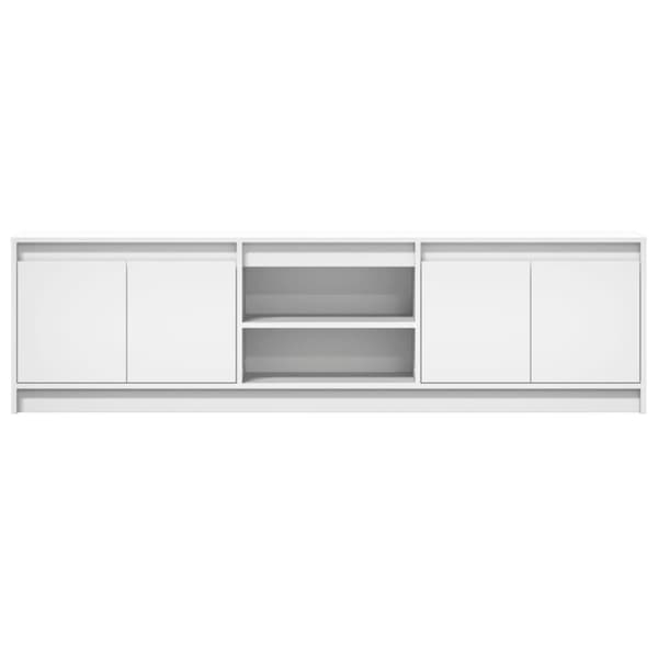 tv-bord med LED-lys 180x34x50 cm konstrueret træ hvid
