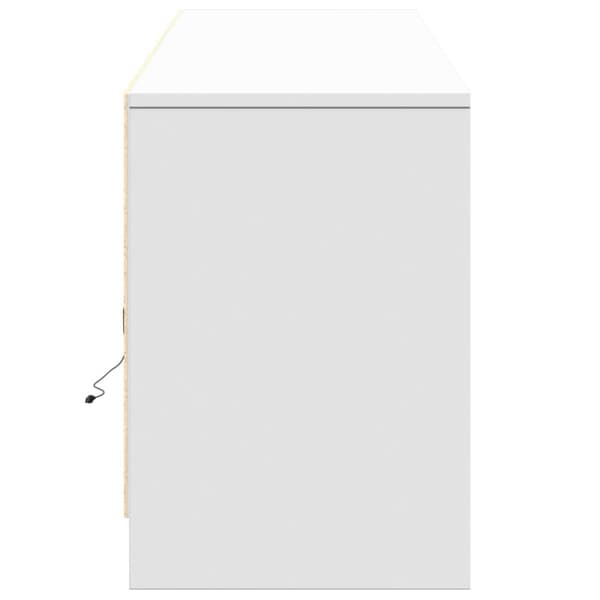 tv-bord med LED-lys 180x34x50 cm konstrueret træ hvid