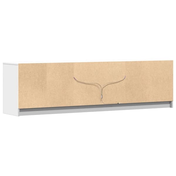 tv-bord med LED-lys 180x34x50 cm konstrueret træ hvid
