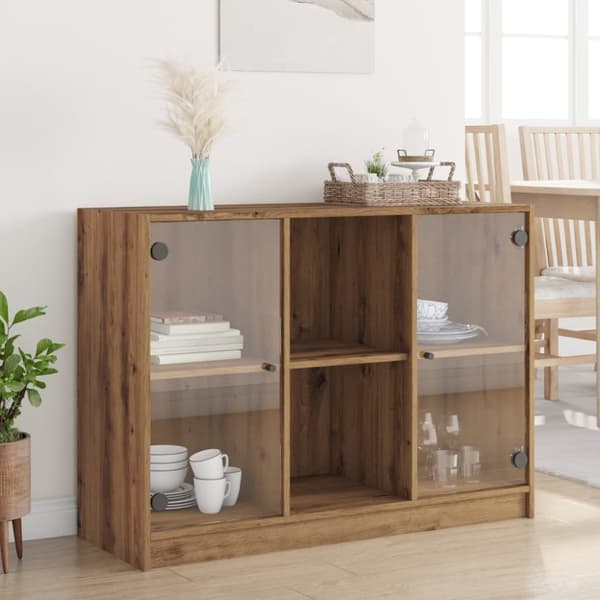 skænk 102x37x75,5 cm konstrueret træ kunsteg