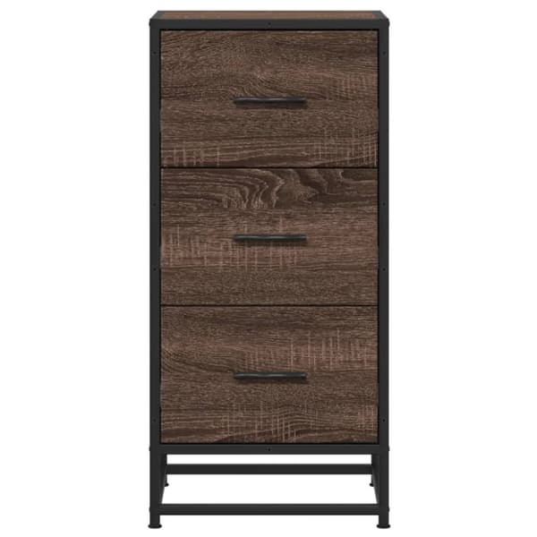 skab 35,5x35x76 cm konstrueret træ og metal brun egetræsfarve