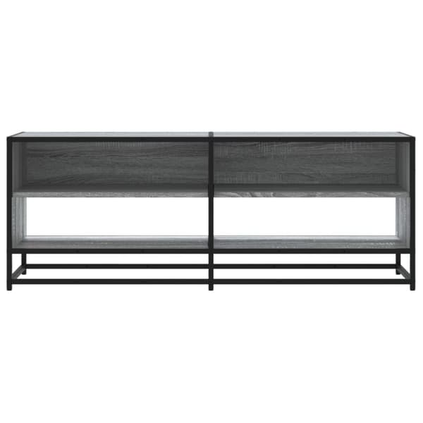 Tv-bänk grå sonoma 120,5x40x46 cm konstruerat trä och metall