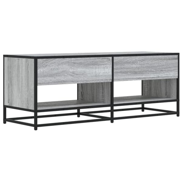 Tv-bänk grå sonoma 120,5x40x46 cm konstruerat trä och metall