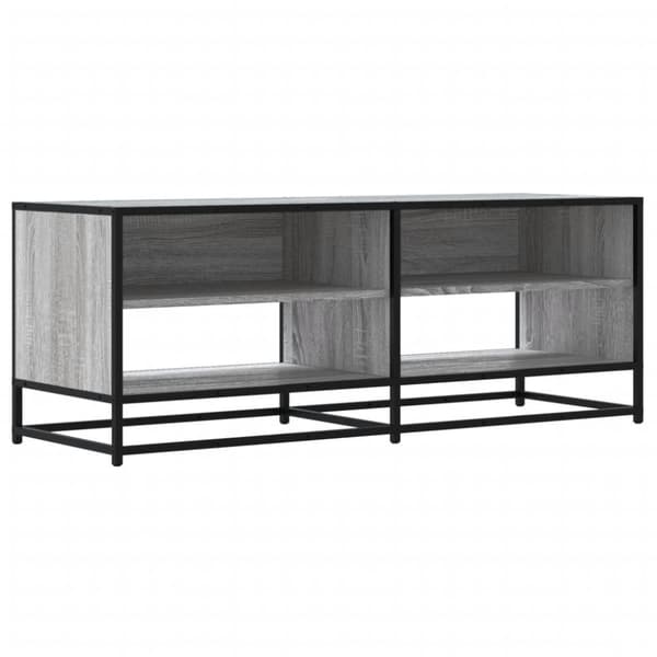 Tv-bänk grå sonoma 120,5x40x46 cm konstruerat trä och metall