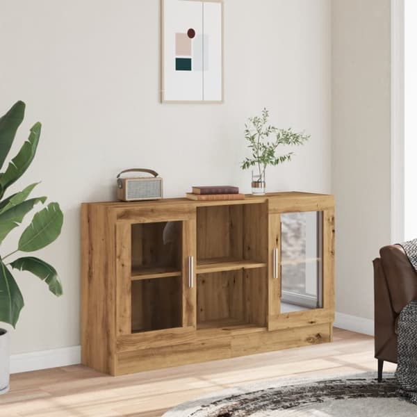 skænk 120x30,5x70 cm konstrueret træ kunsteg