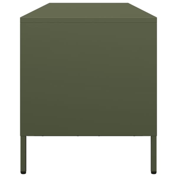 Tv-bänk olivgrön 135x39x43,5 cm kallvalsat stål