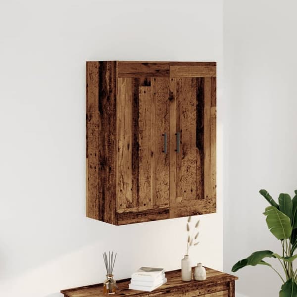 skænk 69,5x34x90 cm konstrueret træ antikt trælook