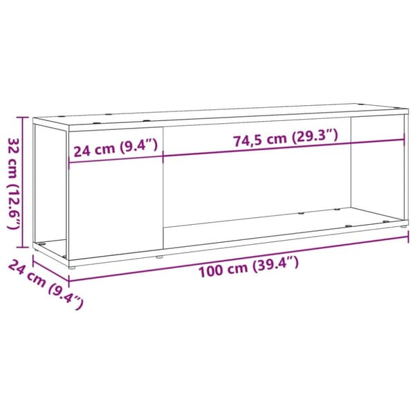 Tv-bänk artisan ek 100x24x32 cm konstruerat trä