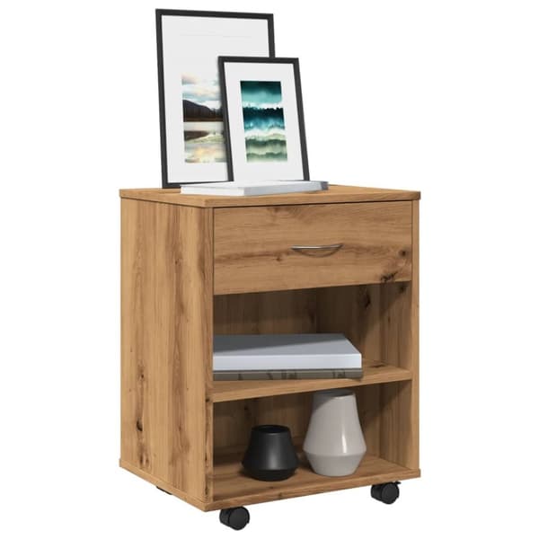 rullebord 46x36x59 cm konstrueret træ kunsteg