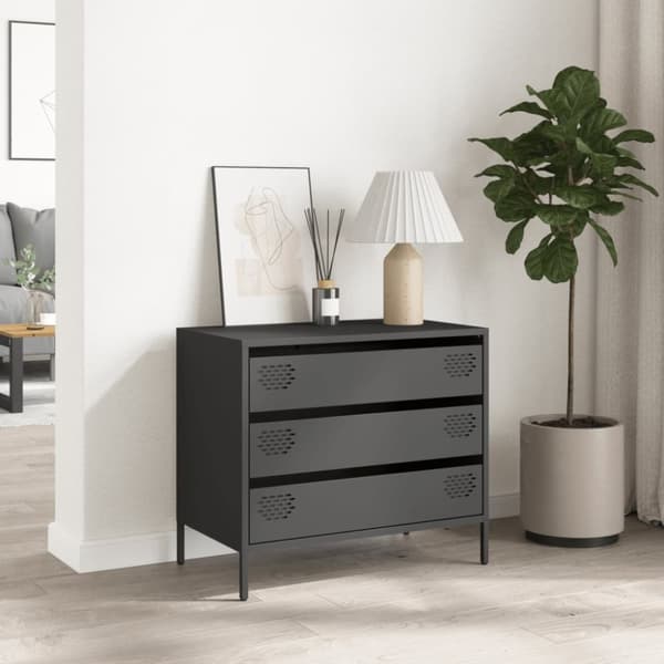skænk 68x39x58,5 cm koldvalset stål sort