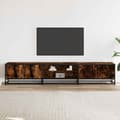 Miniatyrbild 3 av 10: Tv-bänk rökfärgad ek 210x35x41 cm konstruerat trä