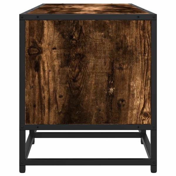 Tv-bänk rökfärgad ek 210x35x41 cm konstruerat trä