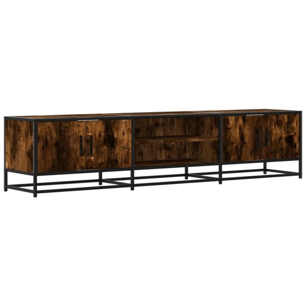 tv-bord 180x35x41 cm konstrueret træ røget egetræsfarve