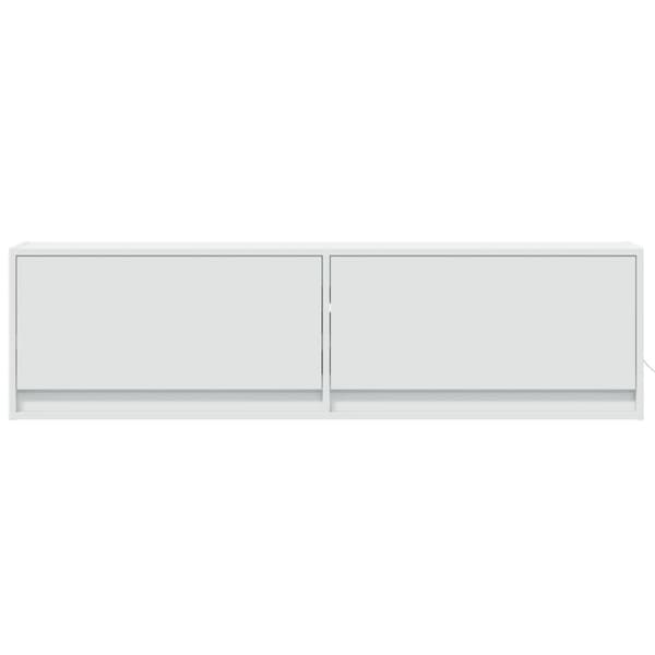 TV-seinäkaappi LED-valoilla valkoinen 140x31x38 cm
