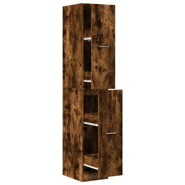 apotekerskab 30x41x174,5 cm konstrueret træ røget egetræsfarve
