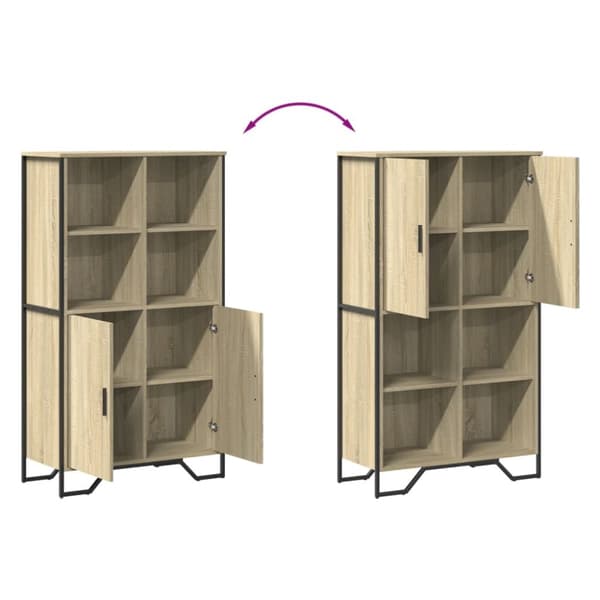 skab 79,5x35,5x137,5 cm konstrueret træ sonoma-eg