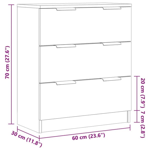 skænk 60x30x70 cm konstrueret træ kunsteg