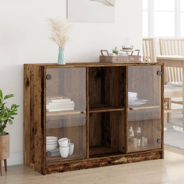 skænk 102x37x75,5 cm konstrueret træ antikt trælook