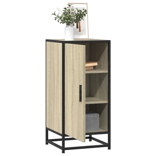 skab 35,5x35x76 cm konstrueret træ og metal sonoma-eg