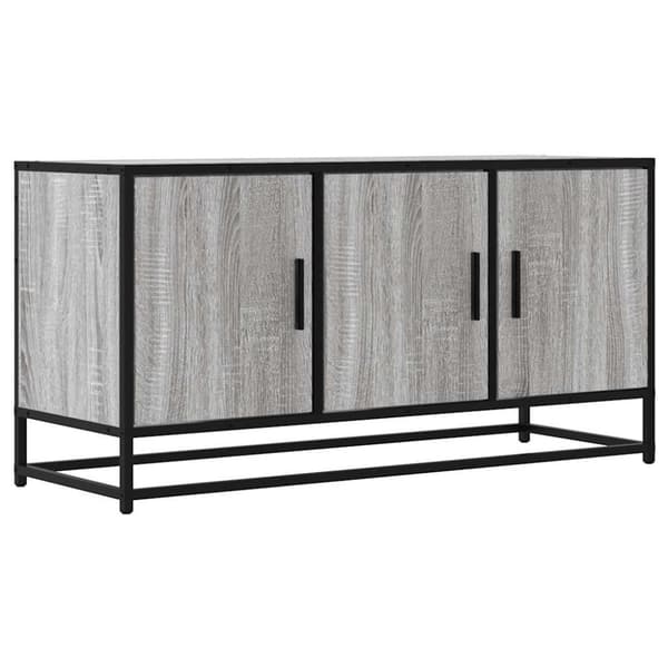 TV-taso harmaa Sonoma 100x35x50 cm tekninen puu ja metalli
