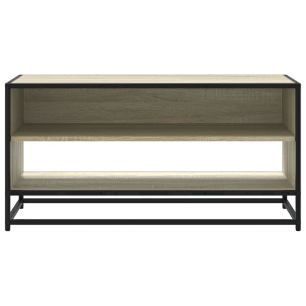 tv-bord 91x40x46 cm konstrueret træ og metal sonoma-eg
